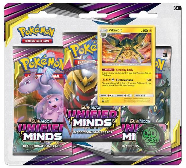 POKÉMON TCG Unified Minds Three Booster Blister | Galaxy Games LLC