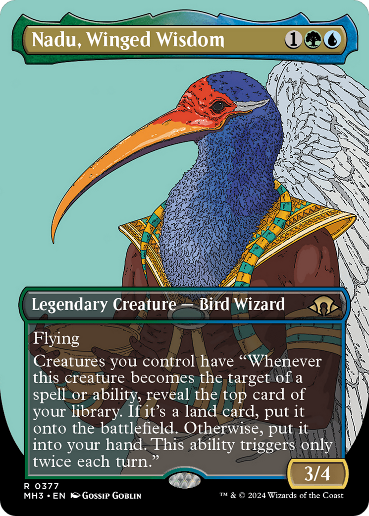 Nadu, Winged Wisdom (Borderless) [Modern Horizons 3] | Galaxy Games LLC