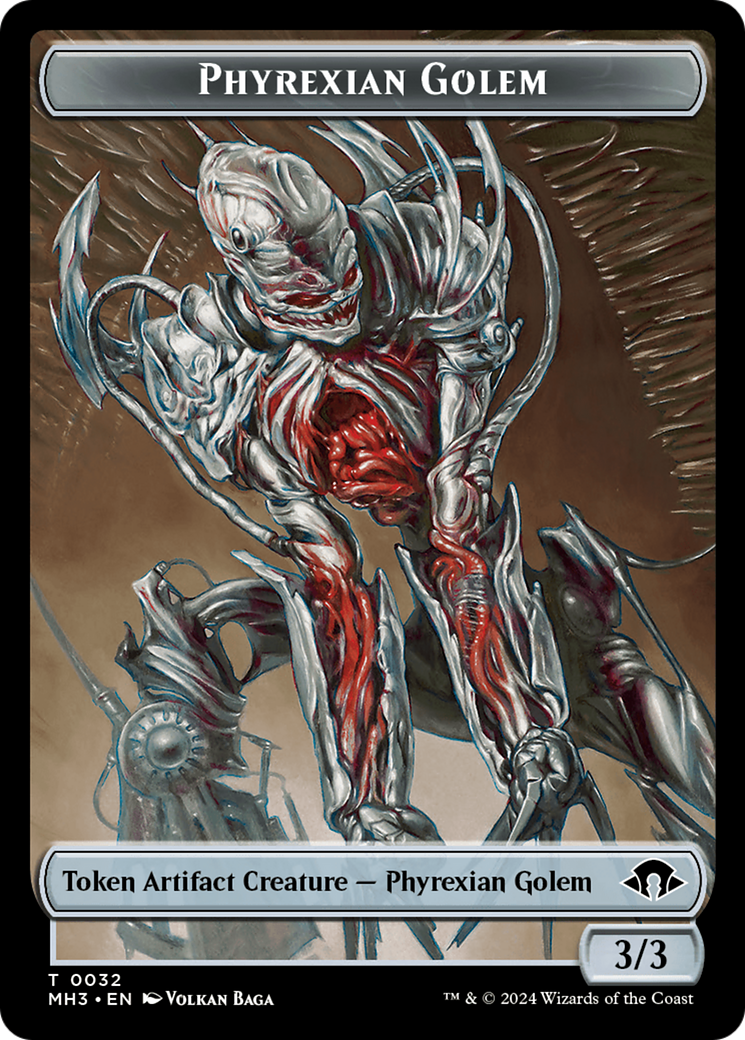 Phyrexian Golem // Energy Reserve Double-Sided Token [Modern Horizons 3 Tokens] | Galaxy Games LLC