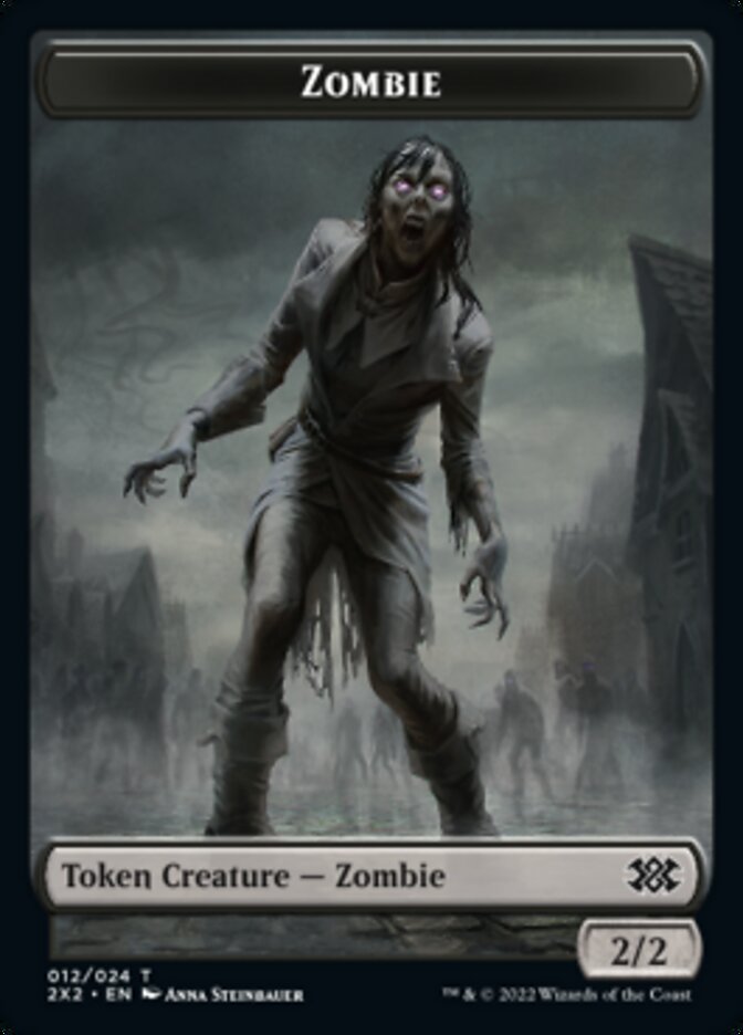 Zombie // Knight Double-Sided Token [Double Masters 2022 Tokens] | Galaxy Games LLC