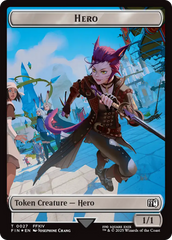 Spirit // Hero (0027) Double-Sided Token (Surge Foil) [FINAL FANTASY Commander Tokens] | Galaxy Games LLC