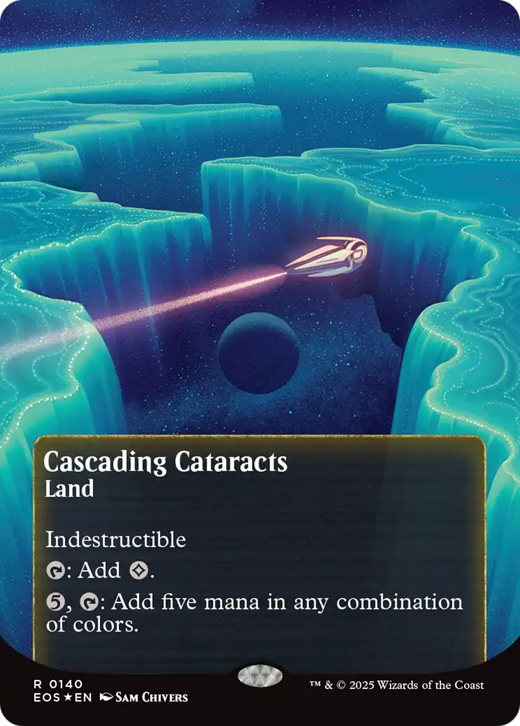 Cascading Cataracts (0140) (Borderless) (Galaxy Foil) [Edge of Eternities: Stellar Sights] | Galaxy Games LLC