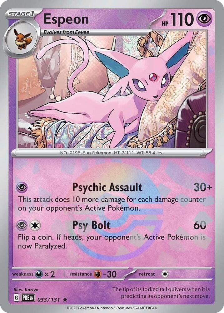 Espeon (033/131) (Poke Ball Pattern) [Scarlet & Violet: Prismatic Evolutions] | Galaxy Games LLC