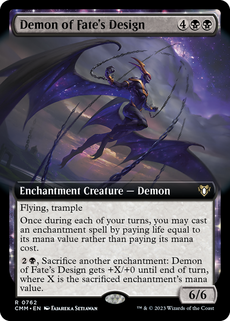 Demon of Fate's Design (Extended Art) [Commander Masters] | Galaxy Games LLC