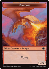 Dragon (0011) // Warrior Double-Sided Token [Tarkir: Dragonstorm Tokens] | Galaxy Games LLC
