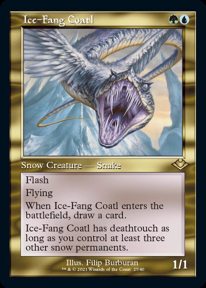 Ice-Fang Coatl (Retro Foil Etched) [Modern Horizons] | Galaxy Games LLC