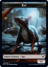 Rat // Food (17) Double-Sided Token [Throne of Eldraine Tokens] | Galaxy Games LLC