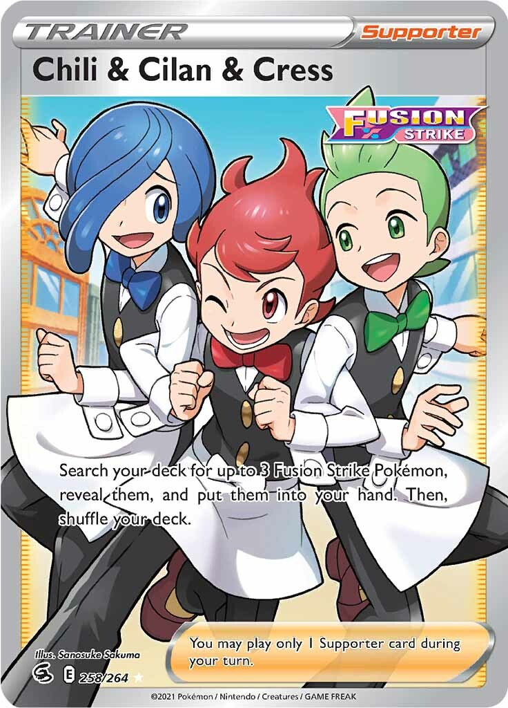 Chili & Cilan & Cress (258/264) [Sword & Shield: Fusion Strike] | Galaxy Games LLC