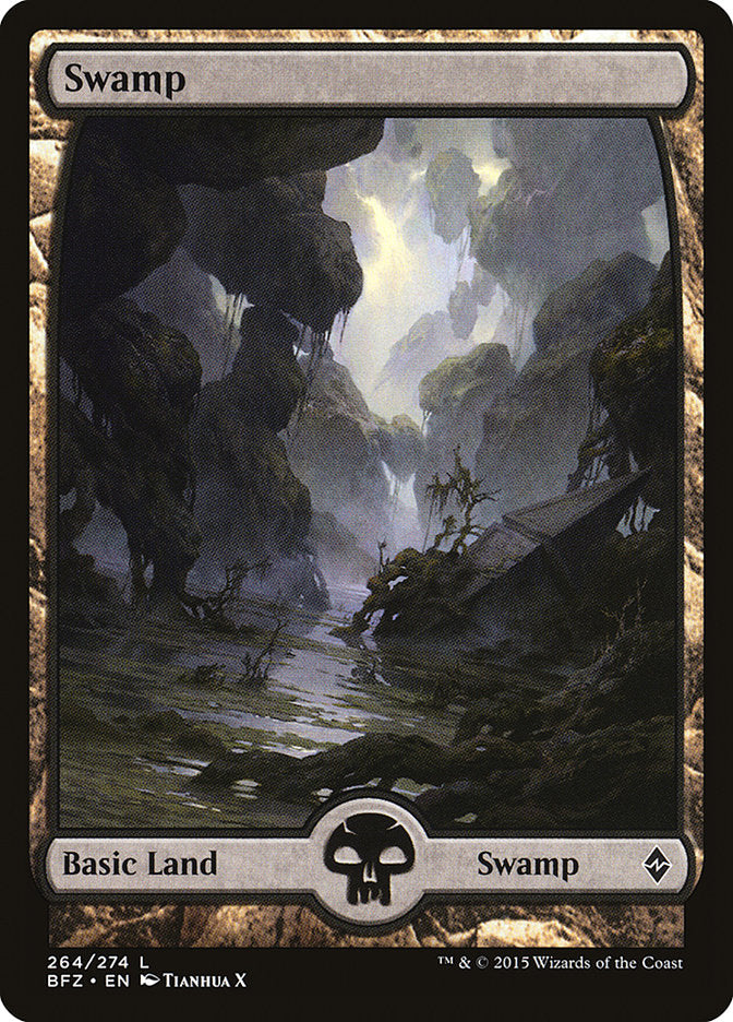 Swamp (264) (Full Art) [Battle for Zendikar] | Galaxy Games LLC