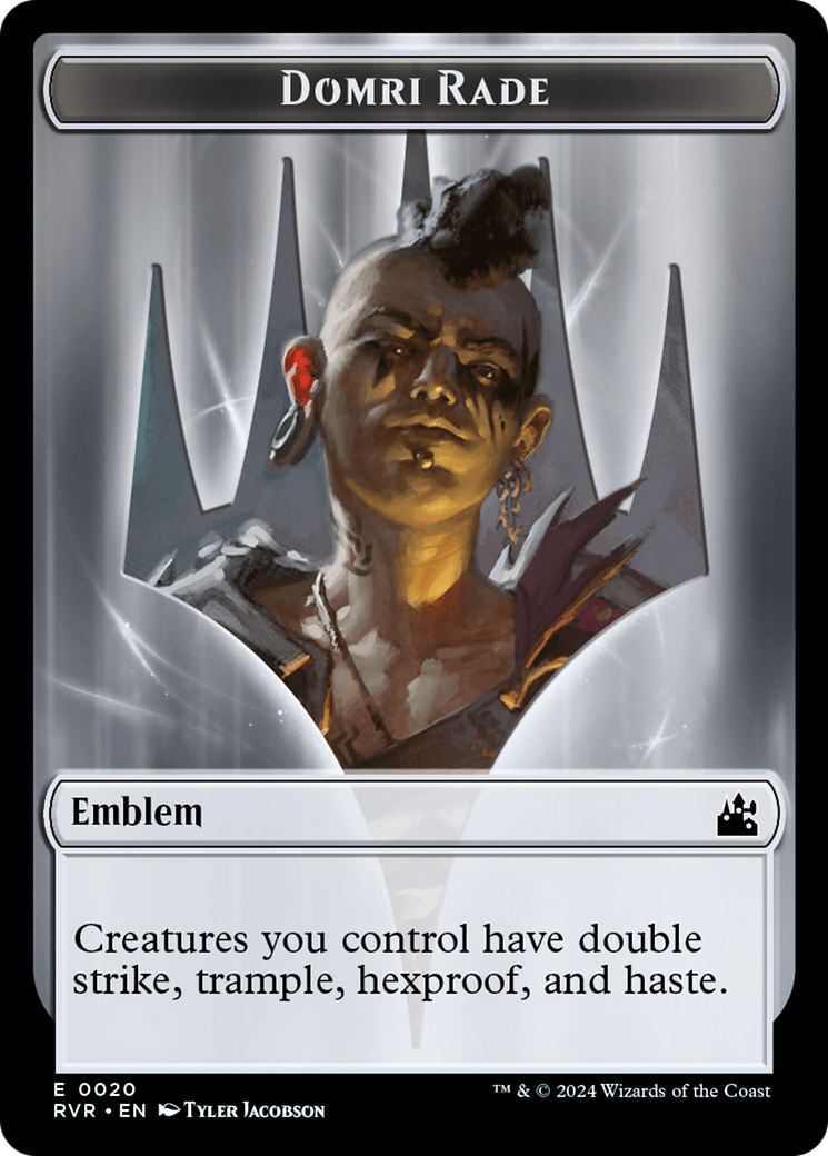 Goblin (0008) // Emblem - Domri Rade Double-Sided Token [Ravnica Remastered Tokens] | Galaxy Games LLC