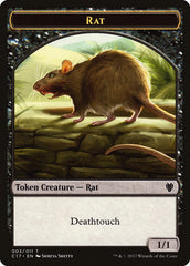 Cat Warrior (008) // Rat (003) Double-Sided Token [Commander 2017 Tokens] | Galaxy Games LLC