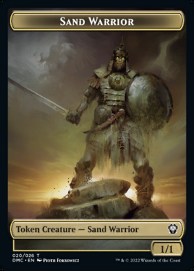 Phyrexian // Sand Warrior Double-Sided Token [Dominaria United Tokens] | Galaxy Games LLC
