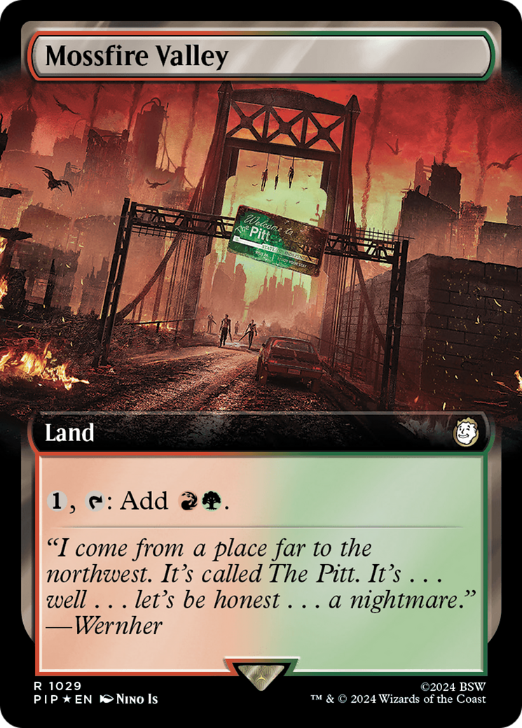 Mossfire Valley (Extended Art) (Surge Foil) [Fallout] | Galaxy Games LLC