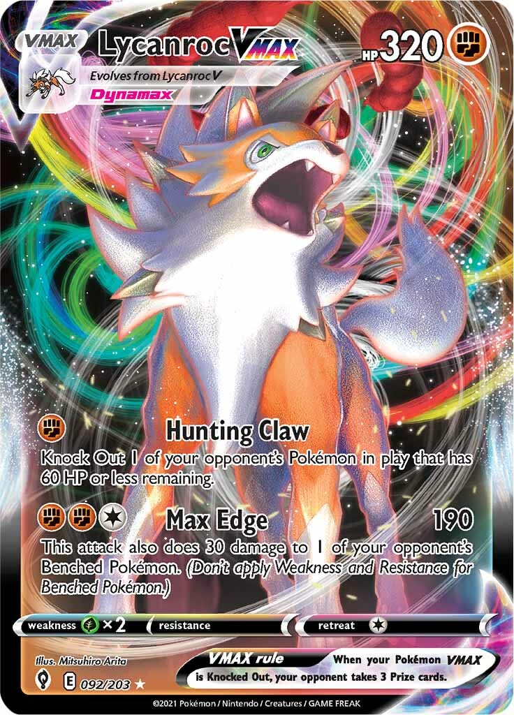 Lycanroc VMAX (092/203) [Sword & Shield: Evolving Skies] | Galaxy Games LLC