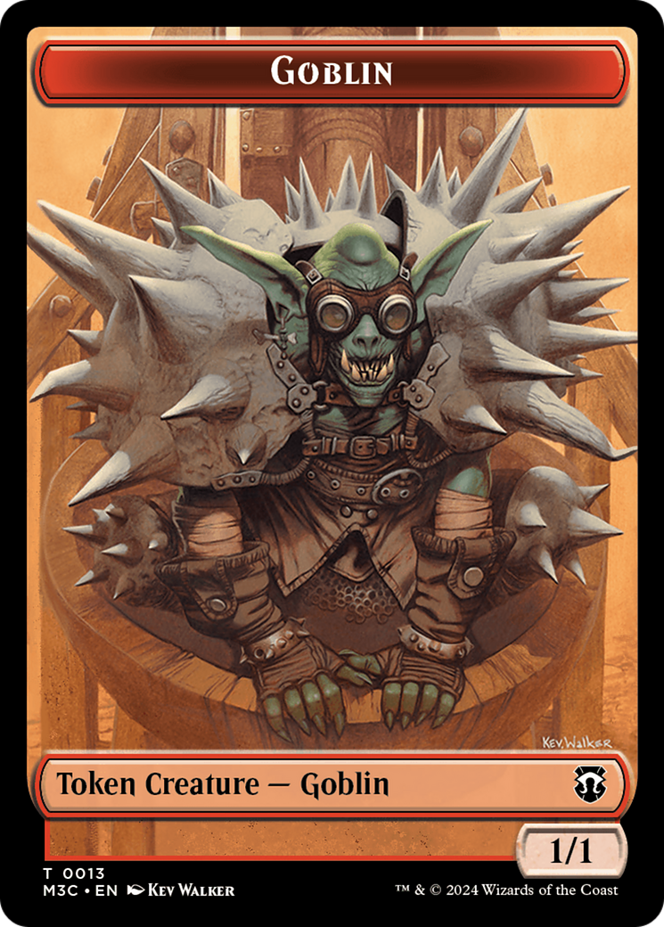 Tarmogoyf (Ripple Foil) // Goblin Double-Sided Token [Modern Horizons 3 Commander Tokens] | Galaxy Games LLC