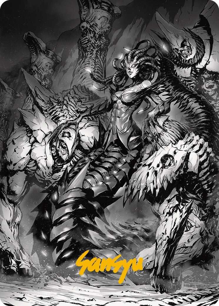 Vraska, Betrayal's Sting Art Card (Gold-Stamped Signature) [Phyrexia: All Will Be One Art Series] | Galaxy Games LLC