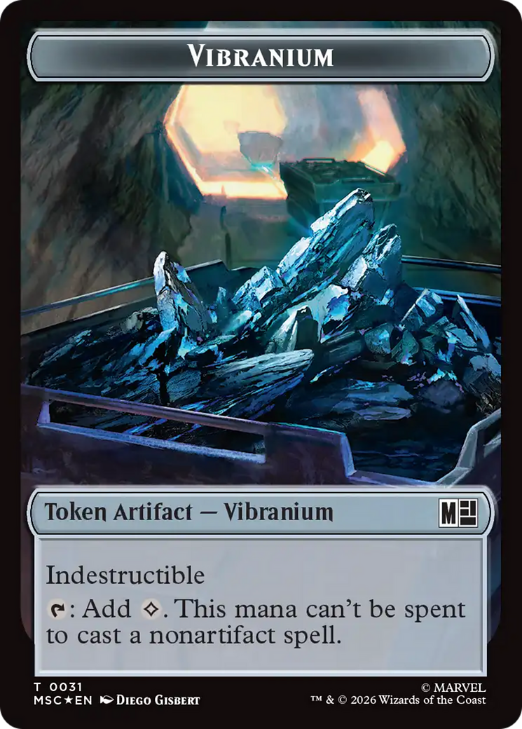 The Monarch (016) // Vibranium (031) Double-Sided Token (Surge Foil) [Marvel Super Heroes Commander Tokens] | Galaxy Games LLC