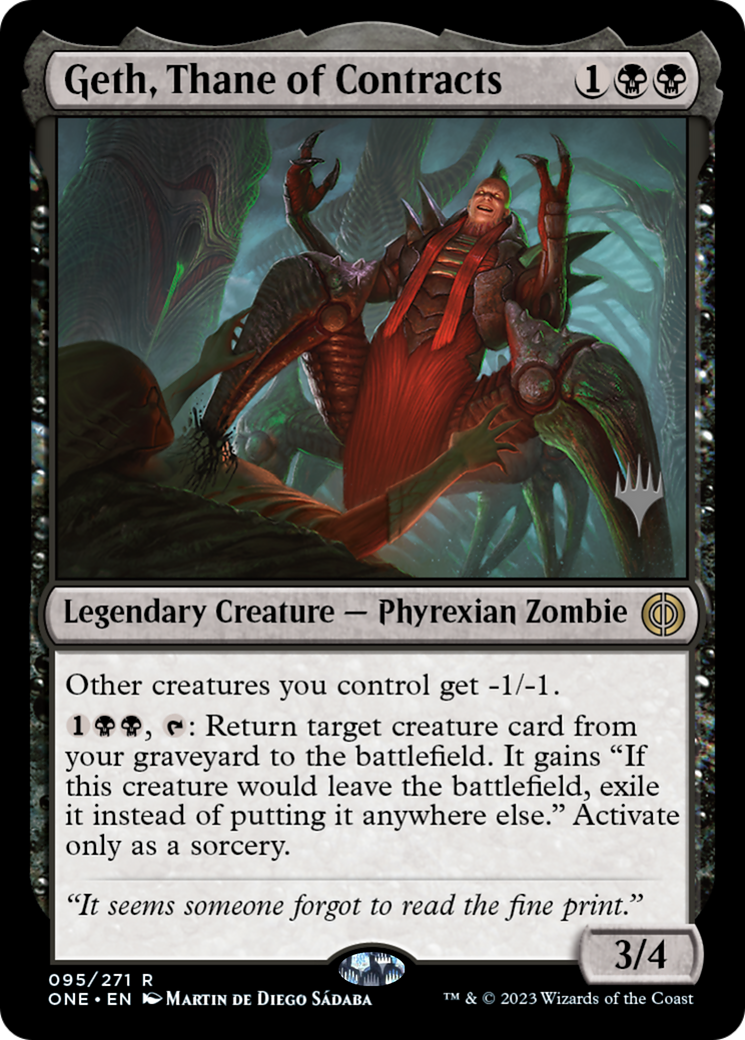 Geth, Thane of Contracts (Promo Pack) [Phyrexia: All Will Be One Promos] | Galaxy Games LLC