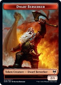 Dwarf Berserker // Tibalt, Cosmic Impostor Emblem Double-Sided Token [Kaldheim Tokens] | Galaxy Games LLC