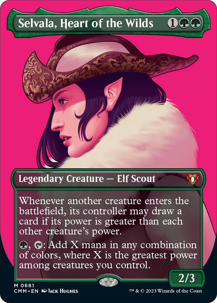 Selvala, Heart of the Wilds (Borderless Profile) [Commander Masters] | Galaxy Games LLC