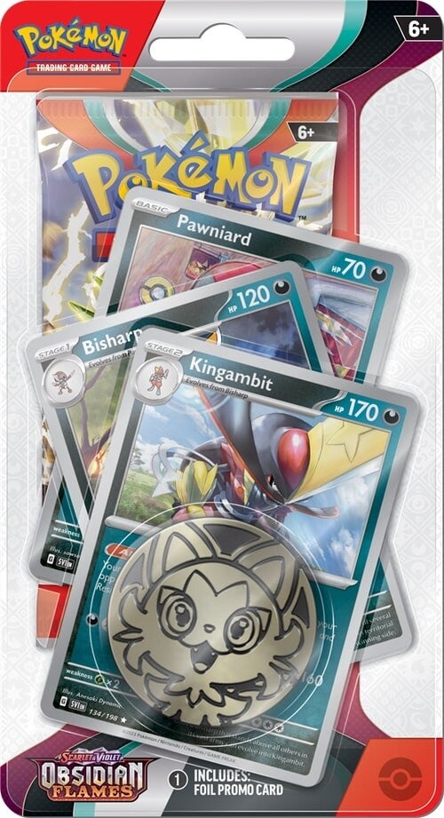 Scarlet & Violet: Obsidian Flames - Single Pack Blister (Kingambit, Bisharp, Pawniard) | Galaxy Games LLC