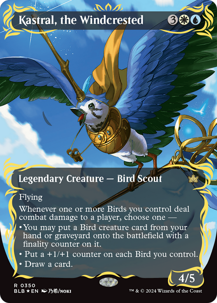 Kastral, the Windcrested (Borderless) (Raised Foil) [Bloomburrow] | Galaxy Games LLC