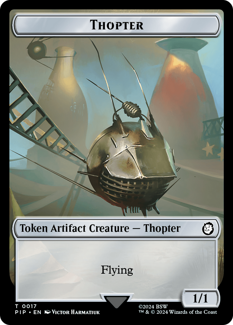 Treasure (0018) // Thopter Double-Sided Token [Fallout Tokens] | Galaxy Games LLC