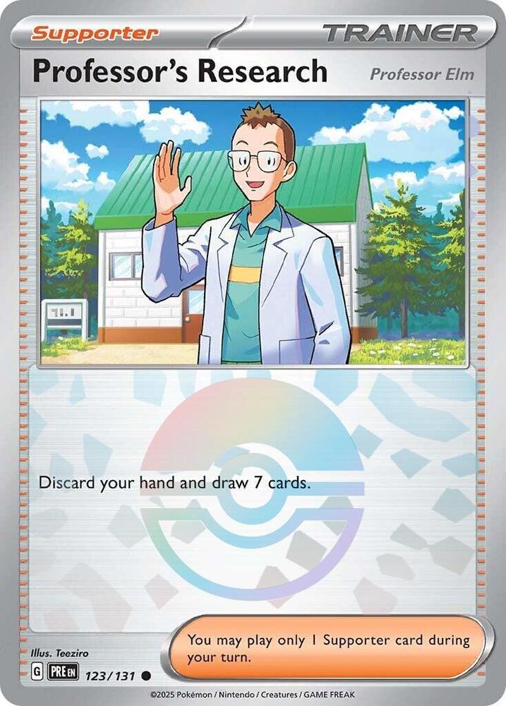 Professor's Research (123/131) [Professor Elm] (Poke Ball Pattern) [Scarlet & Violet: Prismatic Evolutions] | Galaxy Games LLC