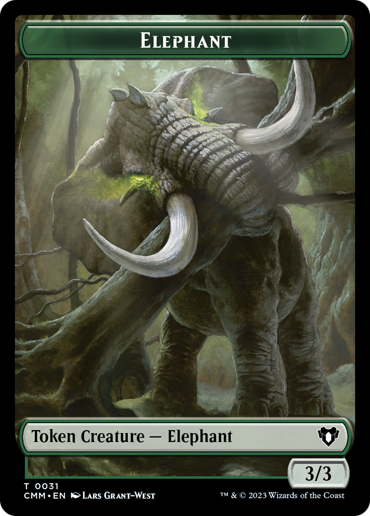 Soldier // Elephant Double-Sided Token [Commander Masters Tokens] | Galaxy Games LLC