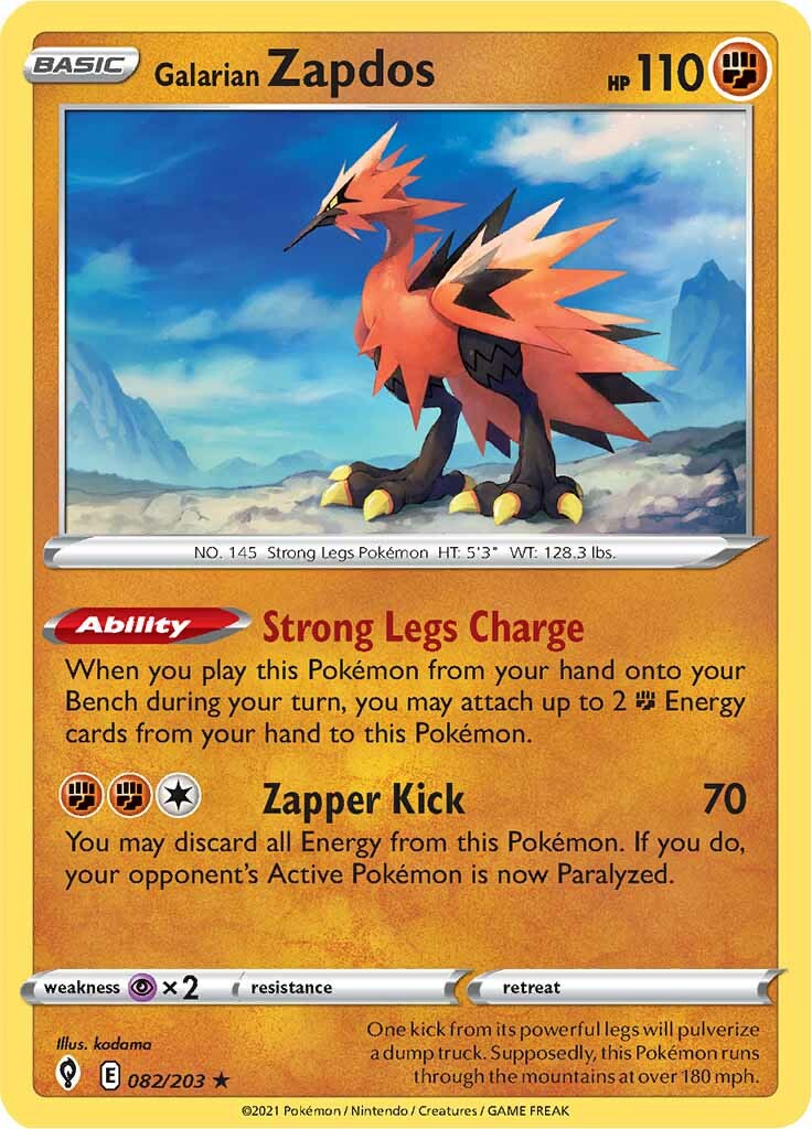 Galarian Zapdos (082/203) [Sword & Shield: Evolving Skies] | Galaxy Games LLC