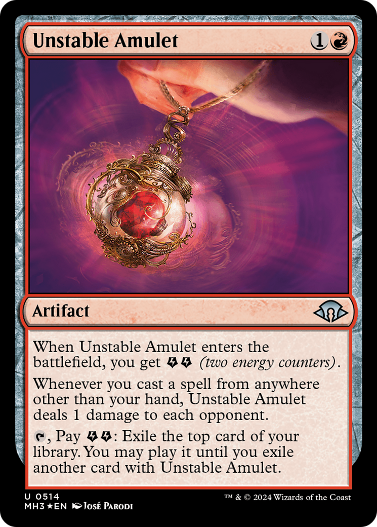 Unstable Amulet (Ripple Foil) [Modern Horizons 3] | Galaxy Games LLC