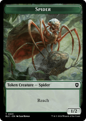 Spider // Blood Double-Sided Token [Bloomburrow Commander Tokens] | Galaxy Games LLC