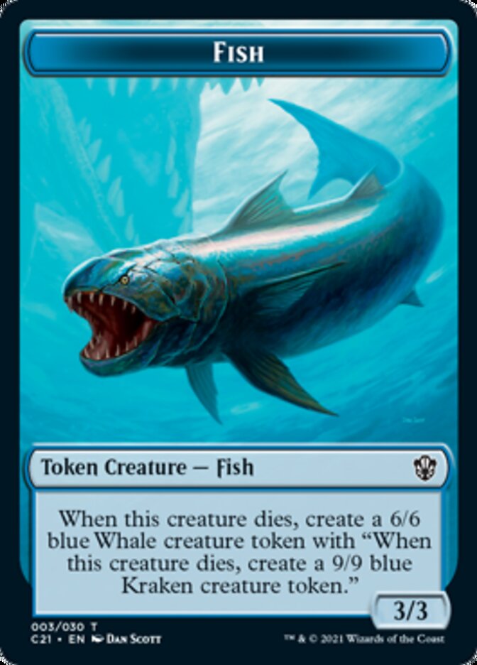 Beast (010) // Fish Double-Sided Token [Commander 2021 Tokens] | Galaxy Games LLC