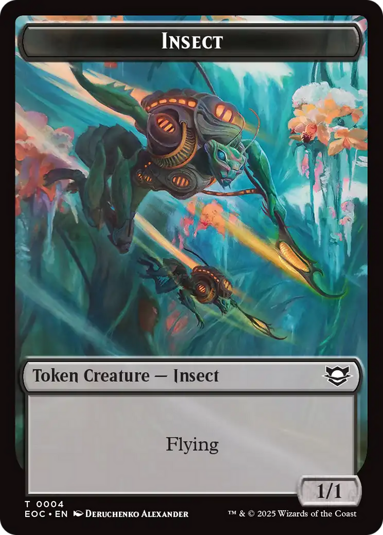 Insect // Golem (0013) Double-Sided Token [Edge of Eternities Commander Tokens] | Galaxy Games LLC