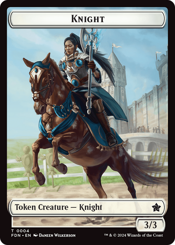 Human // Knight Double-Sided Token [Foundations Tokens] | Galaxy Games LLC