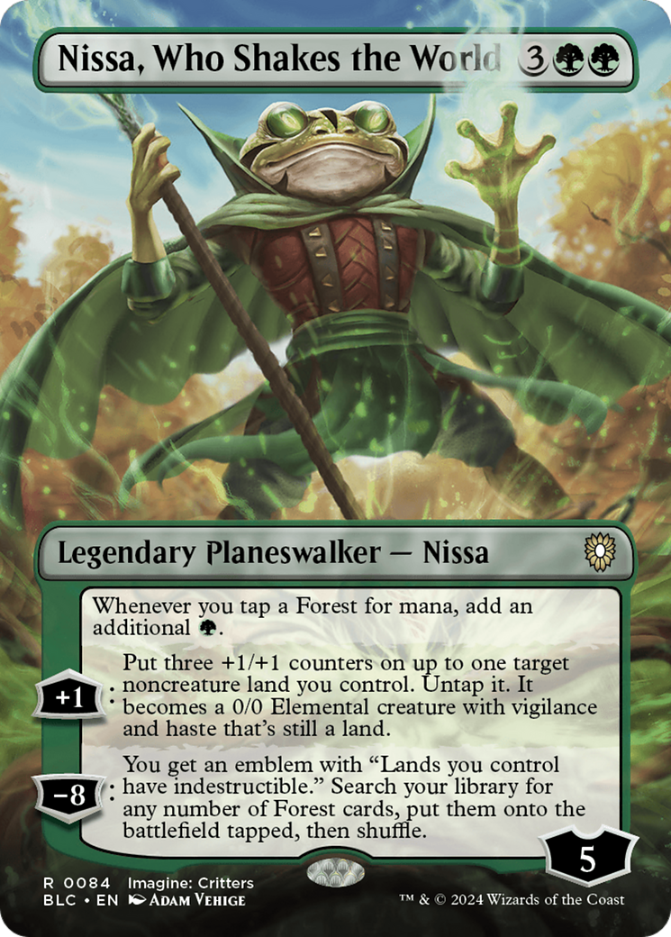 Nissa, Who Shakes the World (Borderless) [Bloomburrow Commander] | Galaxy Games LLC