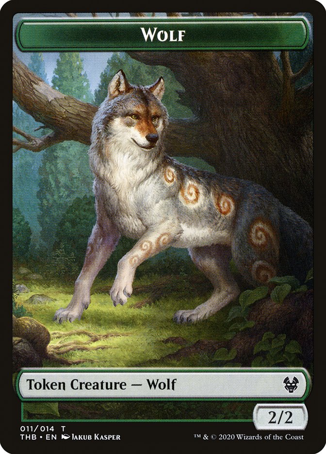 Human Soldier // Wolf Double-Sided Token [Theros Beyond Death Tokens] | Galaxy Games LLC