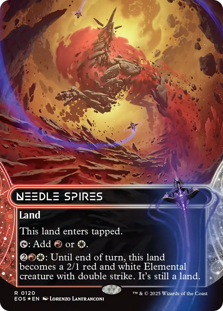Needle Spires (0120) (Borderless) (Galaxy Foil) [Edge of Eternities: Stellar Sights] | Galaxy Games LLC