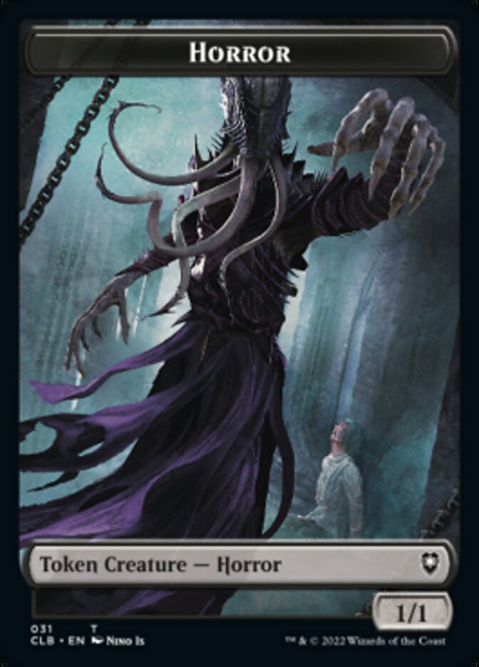 Horror // Centaur Double-Sided Token [Commander Legends: Battle for Baldur's Gate Tokens] | Galaxy Games LLC