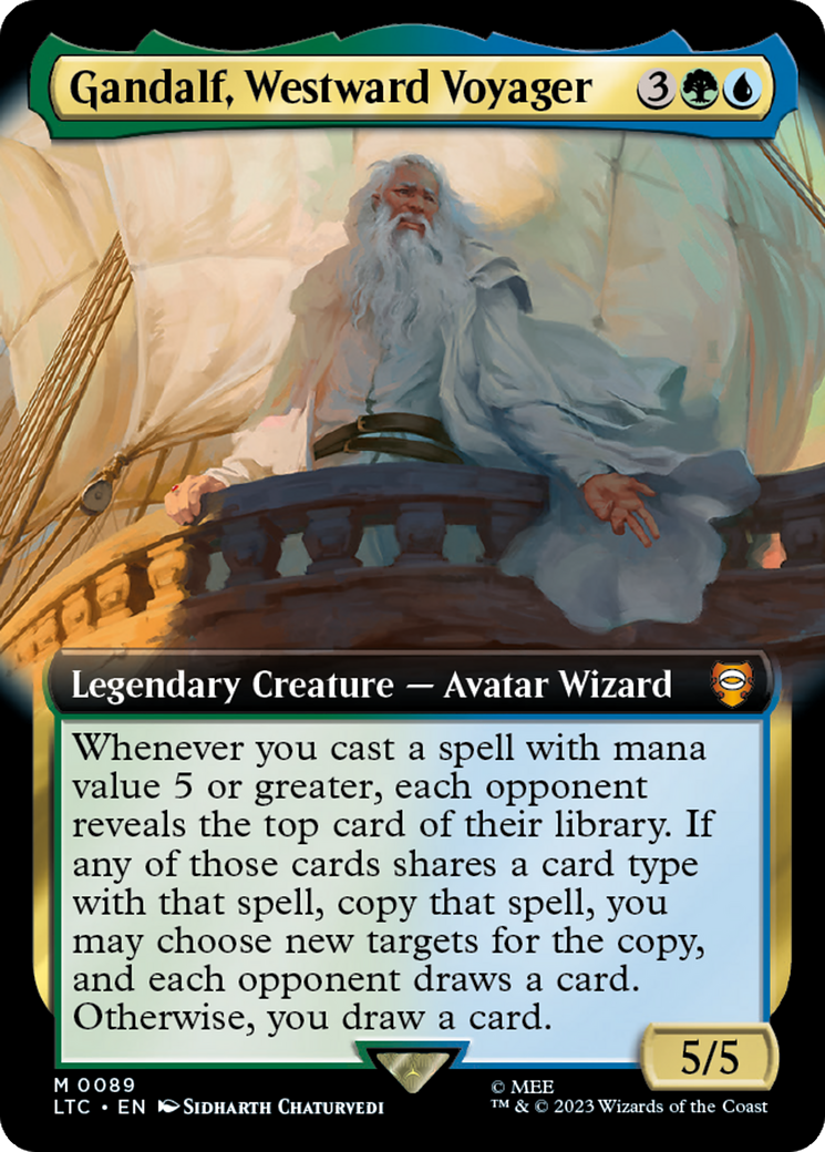 Gandalf, Westward Voyager (Extended Art) [The Lord of the Rings: Tales of Middle-Earth Commander] | Galaxy Games LLC