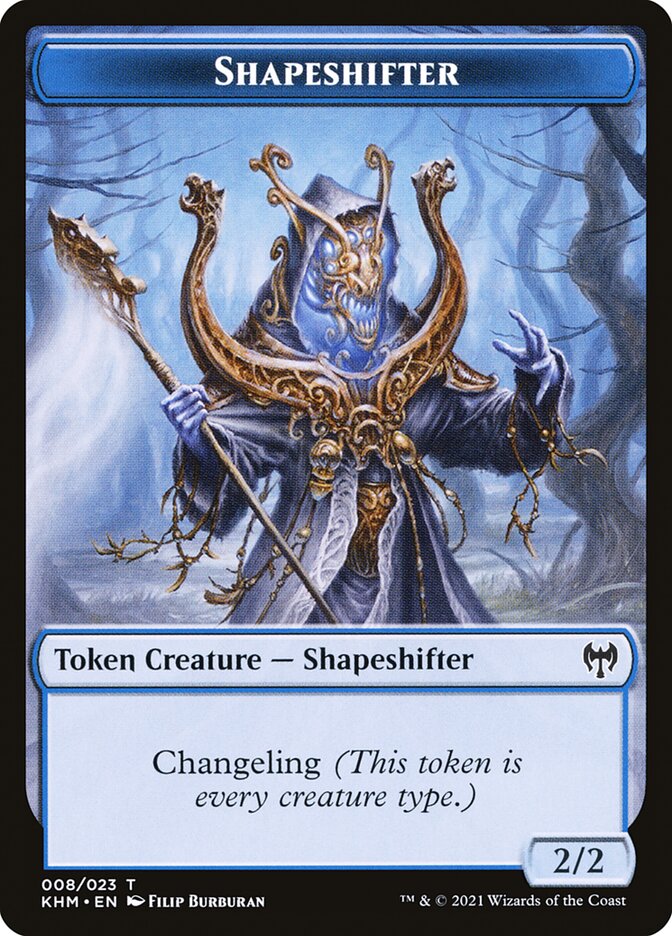 Human Warrior // Shapeshifter Double-Sided Token [Kaldheim Tokens] | Galaxy Games LLC