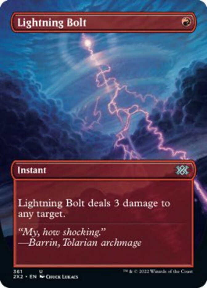 Lightning Bolt (Borderless Alternate Art) [Double Masters 2022] | Galaxy Games LLC