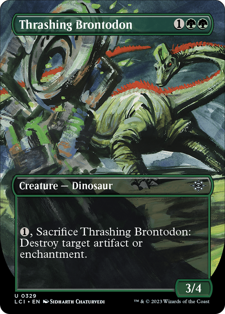 Thrashing Brontodon (Borderless) [The Lost Caverns of Ixalan] | Galaxy Games LLC