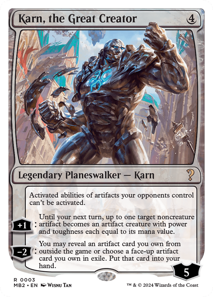 Karn, the Great Creator (White Border) [Mystery Booster 2] | Galaxy Games LLC