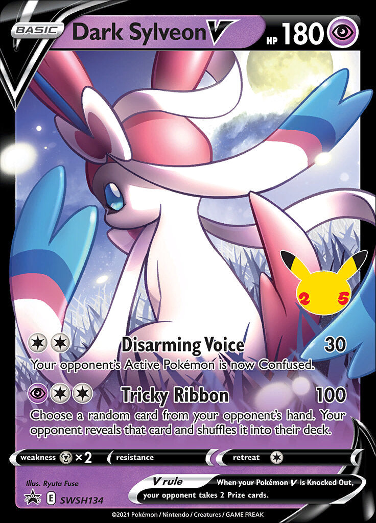 Dark Sylveon V (SWSH134) (Celebrations) [Sword & Shield: Black Star Promos] | Galaxy Games LLC