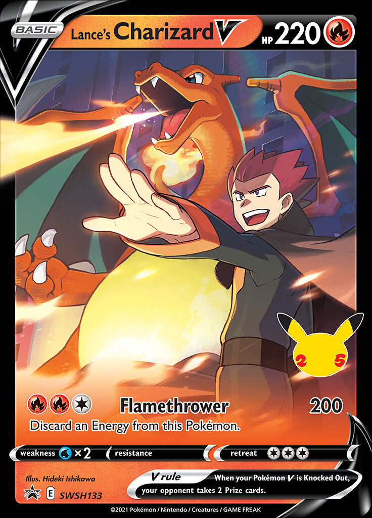 Lance's Charizard V (SWSH133) (Jumbo Card) [Sword & Shield: Black Star Promos] | Galaxy Games LLC