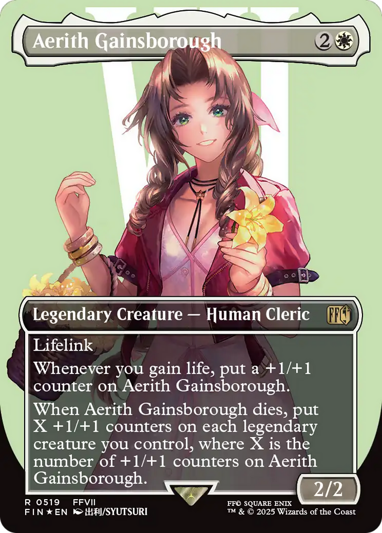 Aerith Gainsborough (Borderless) (Surge Foil) [FINAL FANTASY] | Galaxy Games LLC