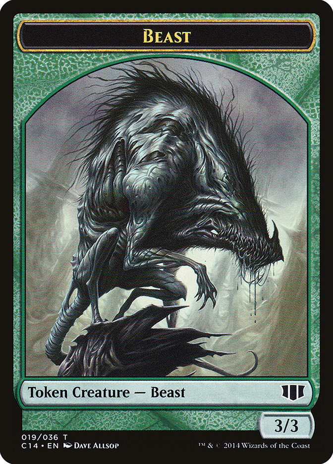 Elemental // Beast (019/036) Double-Sided Token [Commander 2014 Tokens] | Galaxy Games LLC