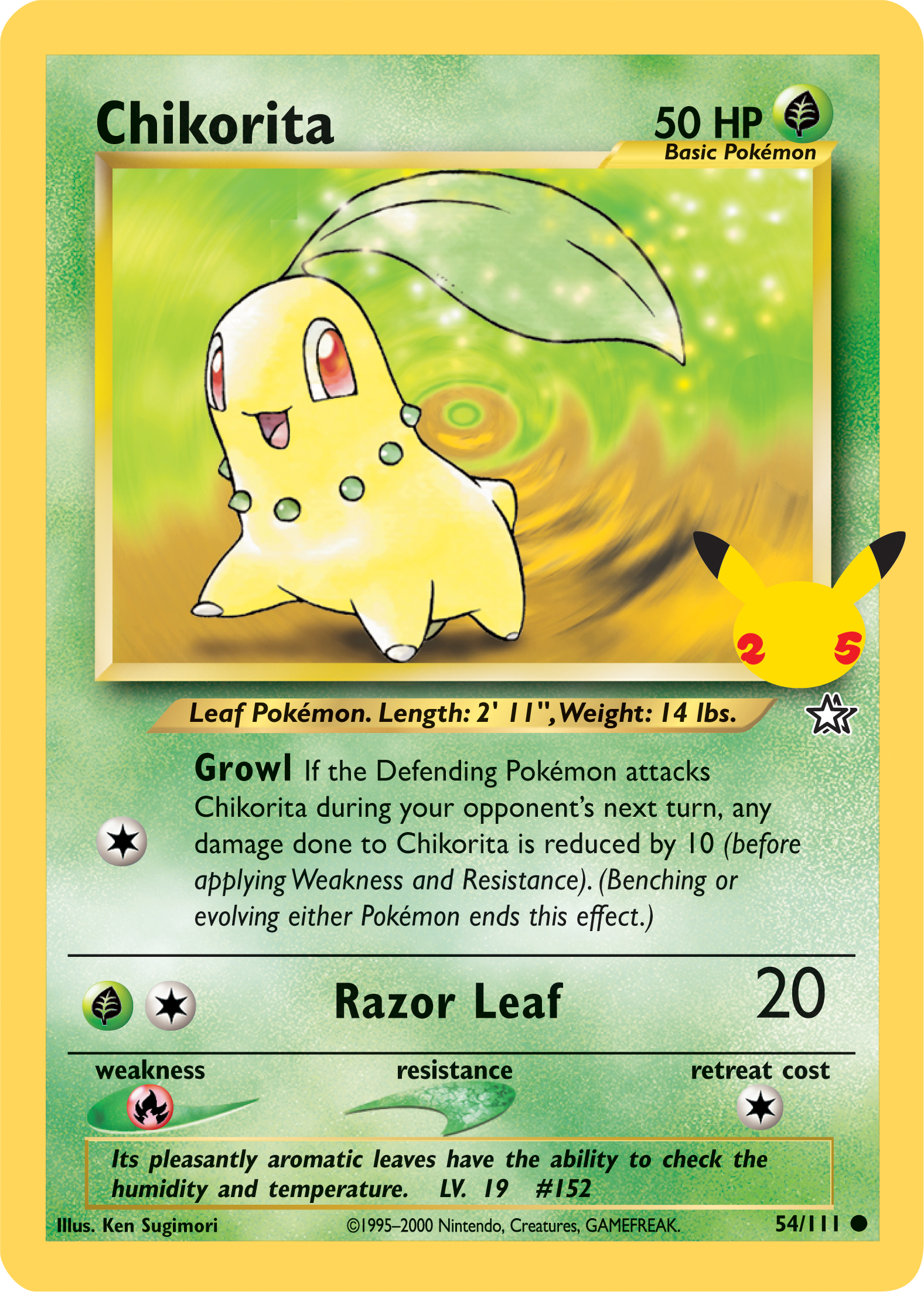 Chikorita (54/111) (Jumbo Card) [First Partner Pack] | Galaxy Games LLC