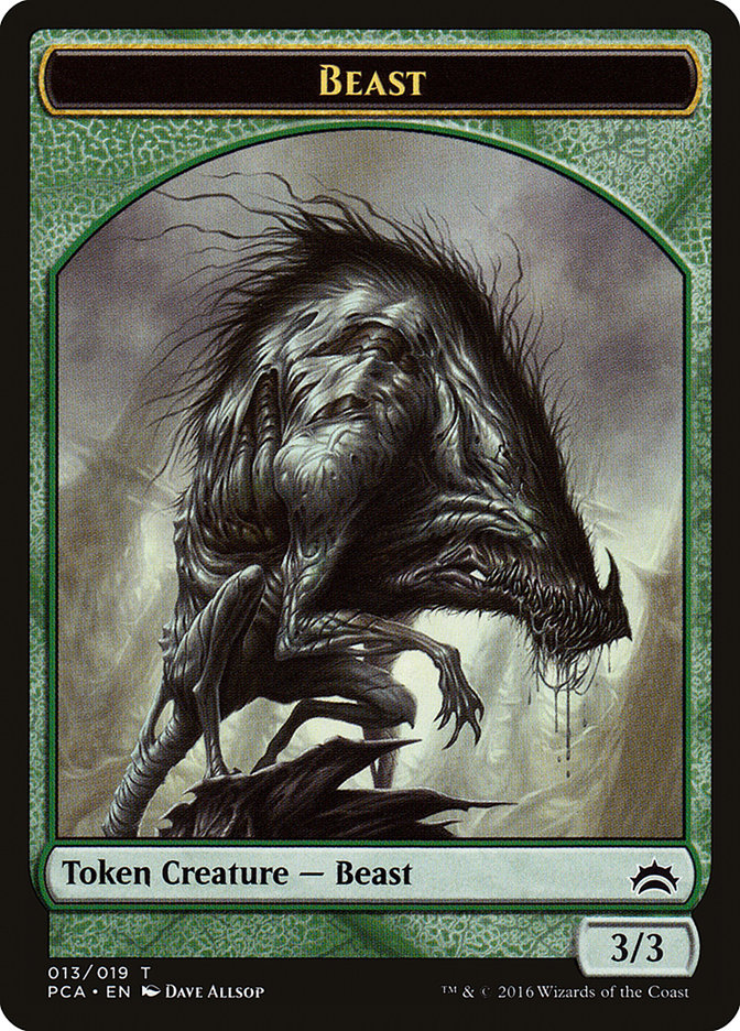 Beast // Saproling Double-Sided Token [Planechase Anthology Tokens] | Galaxy Games LLC